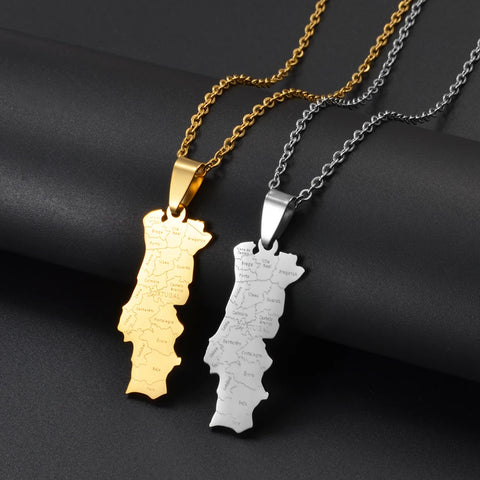 Collier carte du Portugal